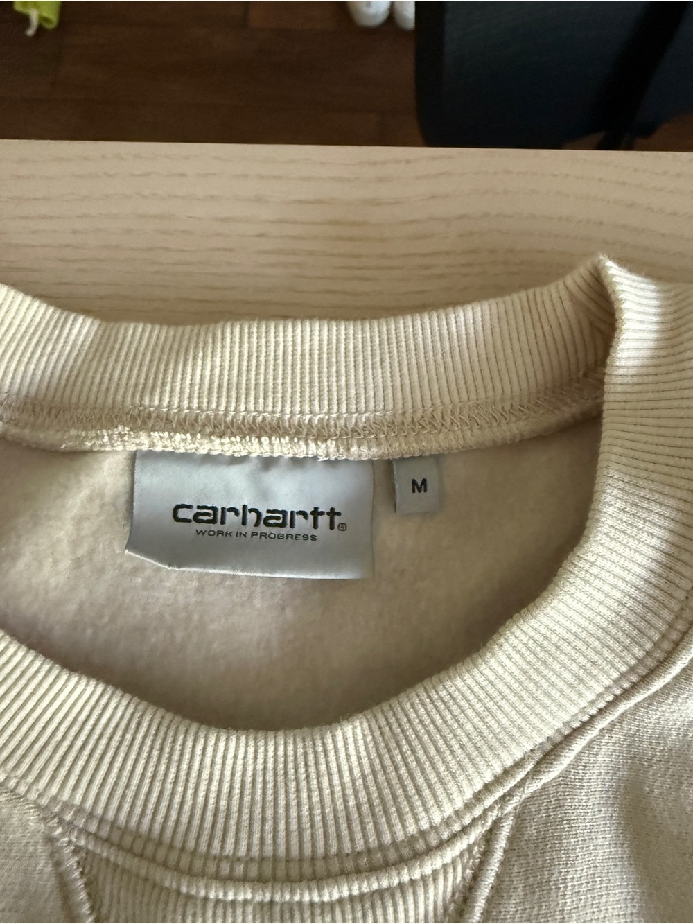 Carhartt WIP American Script Men’s Cream Crewneck Sweatshirt - Picture 3 of 4